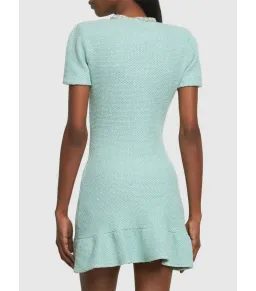 Self Portrait Tweed Embellished Mini Dress Green Size AU 8 for rent on The Volte - image 2