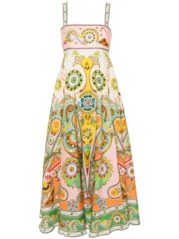 Alemais Pinball Linen Midi Dress Multi Size AU 10 for rent on The Volte - image 5
