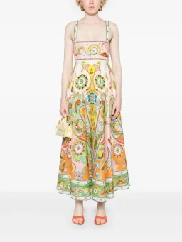Alemais Pinball Linen Midi Dress Multi Size AU 12 for rent on The Volte - image 1