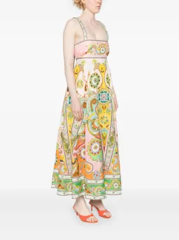 Alemais Pinball Linen Midi Dress Multi Size AU 12 for rent on The Volte - image 2