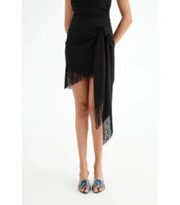 Benni Carolina Fringe Halter Dress Black Size AU 10 for rent on The Volte - image 4