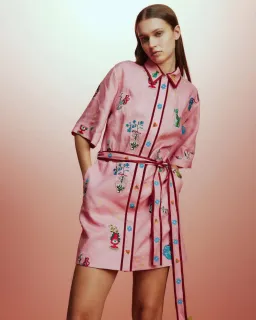 Alemais Timmy Embroidered Mini Dress Pink Size AU 16 for rent on The Volte - image 3