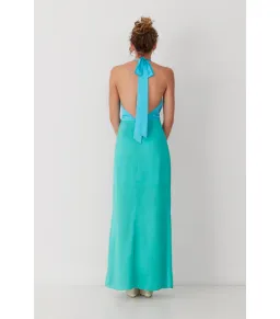 The Wolf Gang Oahu Slip Dress In Aquamarine Size AU 6 for rent on The Volte - image 2