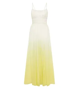 Aje Acapella Ruched Midi Dress Sunrise Ombre Size AU 12 for rent on The Volte - image 7