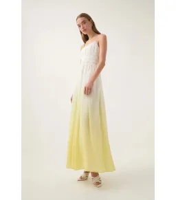 Aje Acapella Ruched Midi Dress Sunrise Ombre Size AU 8 for rent on The Volte - image 2