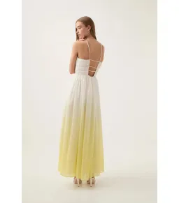 Aje Acapella Ruched Midi Dress Sunrise Ombre Size AU 8 for rent on The Volte - image 5