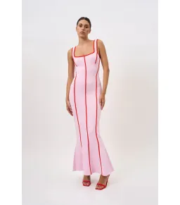 By Johnny Belle Contrast Pipe Knit Dress Pink Red Size AU 10 for rent on The Volte - image 1