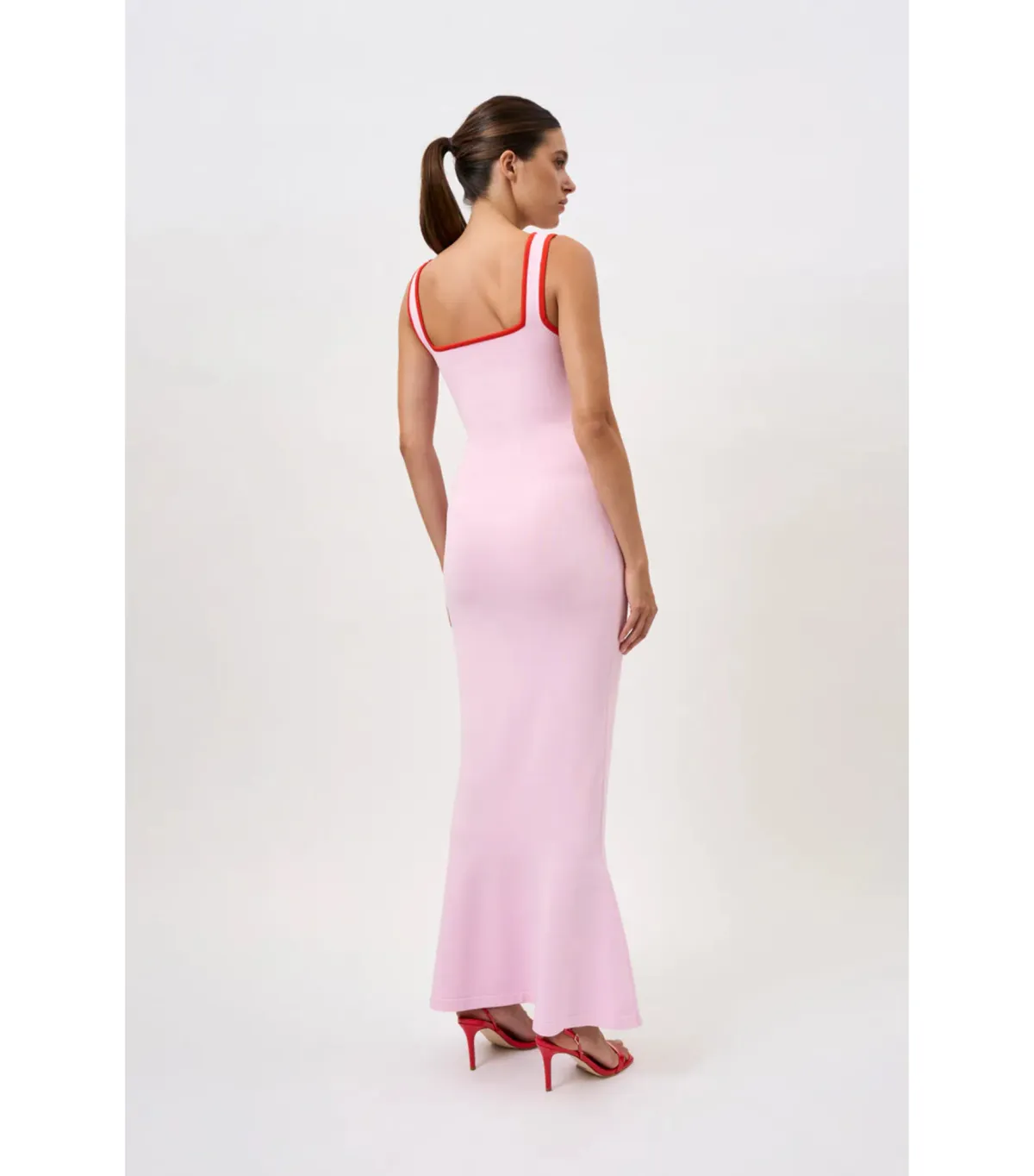 By Johnny Belle Contrast Pipe Knit Dress Pink Red Size AU 10 - Image 3
