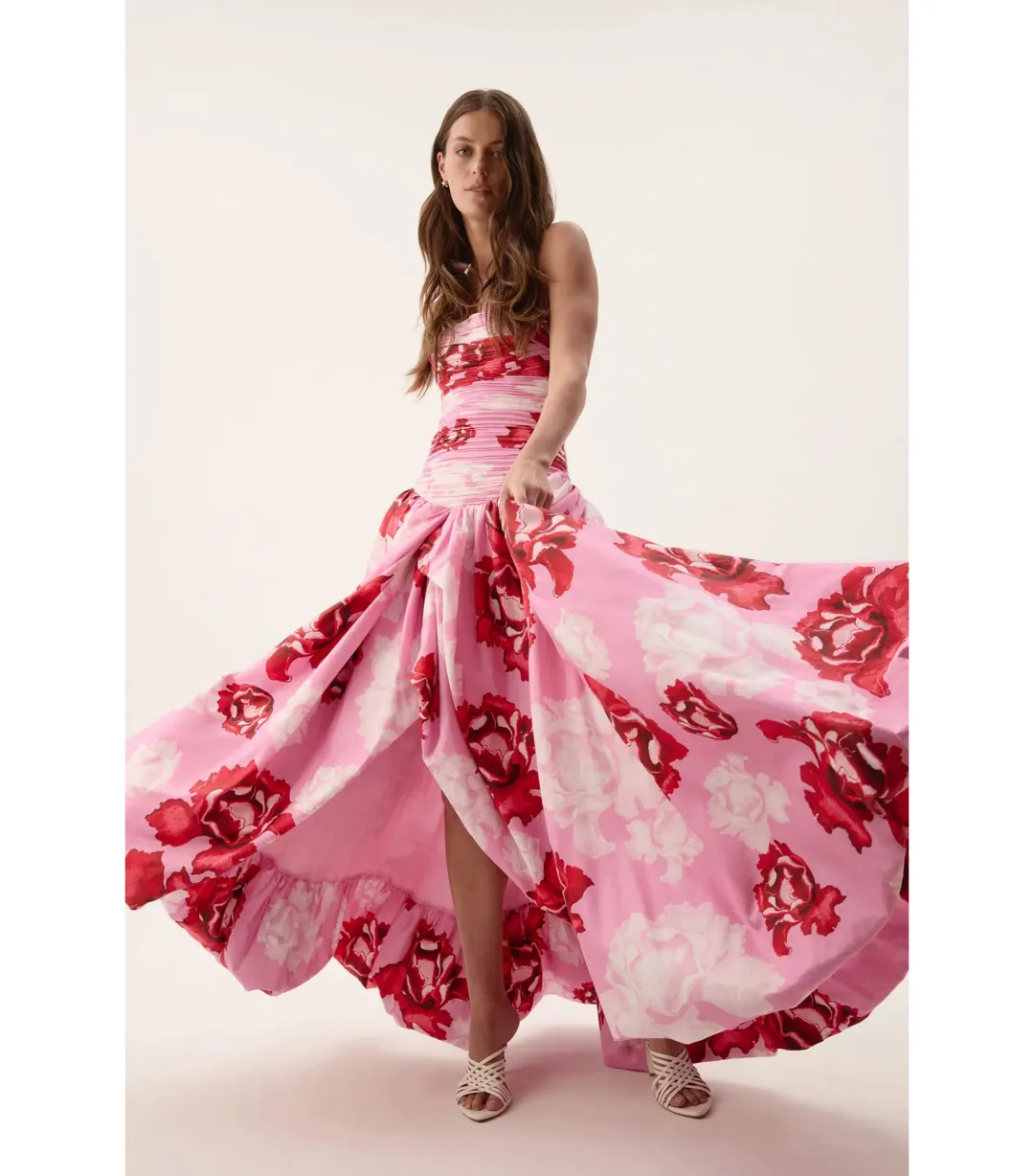 Aje Behold Maxi Dress in Pink Boldly Blooming Size AU 8 for rent on The Volte - main image