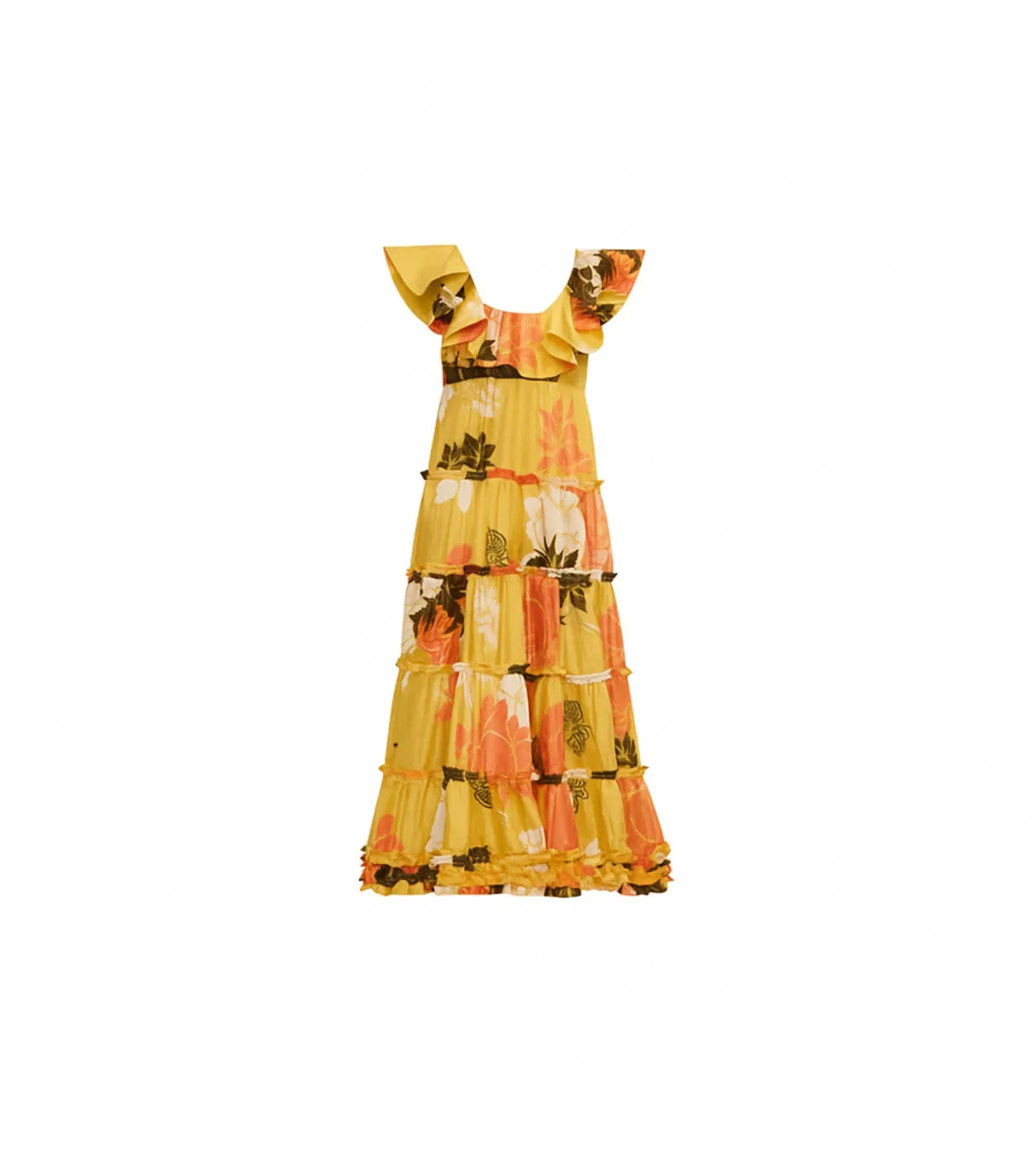 Leo Lin Valentino Ruffle Dress Floral Size AU 10 for rent on The Volte - main image
