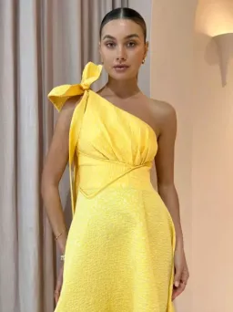Rachel Gilbert Emiliano Dress In Lemon Drop Yellow Size AU 16 for rent on The Volte - image 3