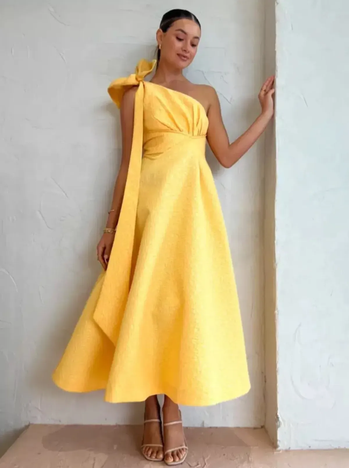Rachel Gilbert Emiliano Dress In Lemon Drop Yellow Size AU 16 - Image 7