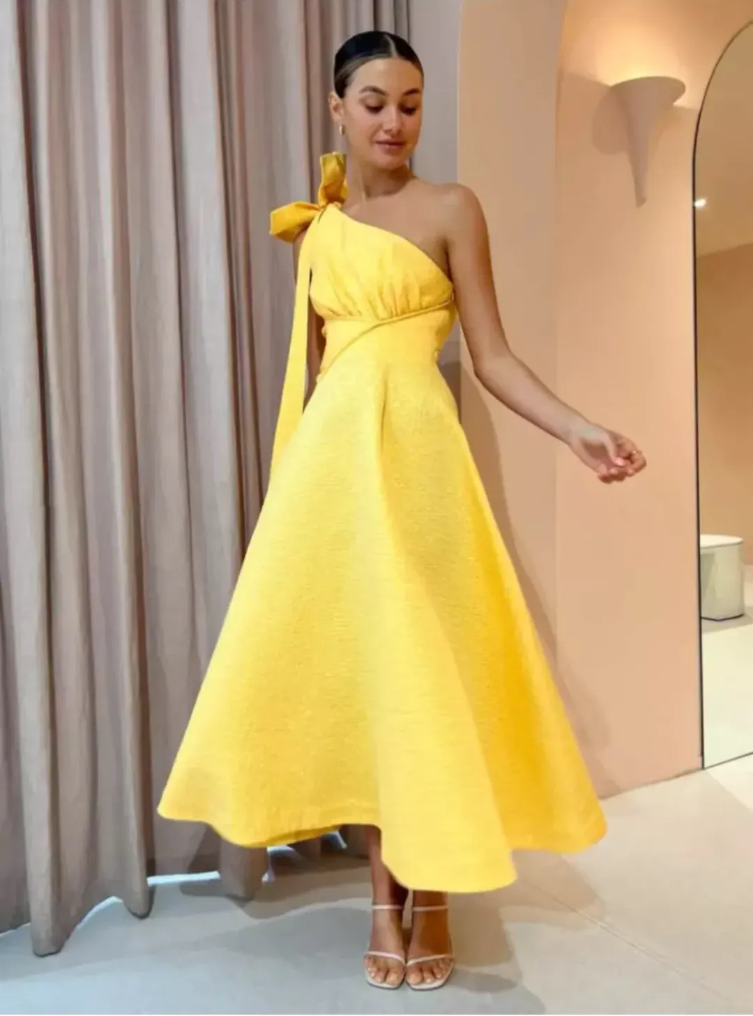 Rachel Gilbert Emiliano Dress In Lemon Drop Yellow Size AU 16 for rent on The Volte - main image