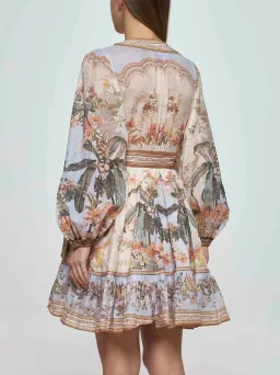 Zimmermann Wylie Mini Wrap Frill Dress in Blue Floral Size 2 / AU 12 for rent on The Volte - image 2