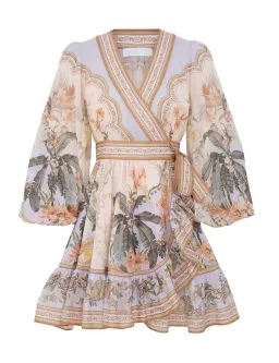 Zimmermann Wylie Mini Wrap Frill Dress in Blue Floral Size 2 / AU 12 for rent on The Volte - image 5