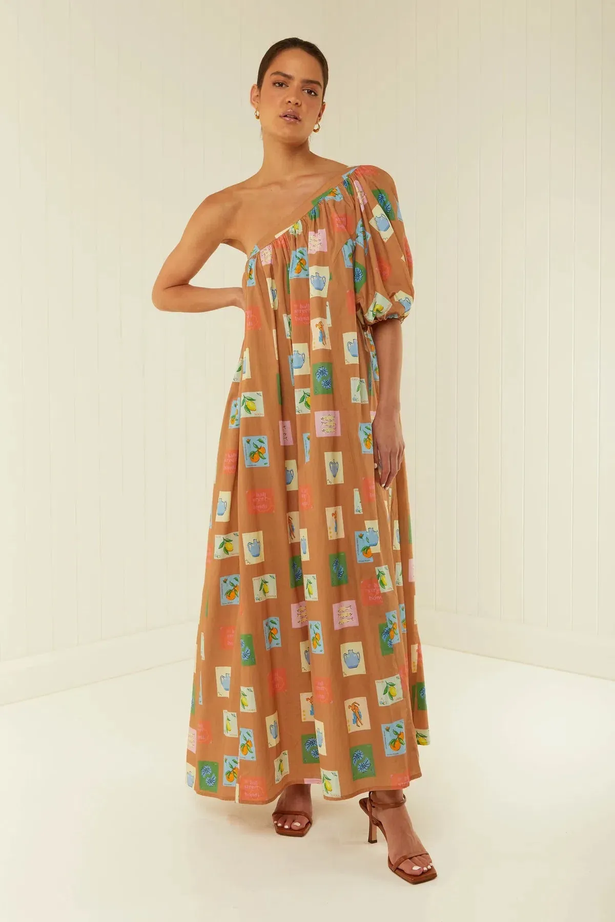 Palm Noosa Lotus Maxi Dress Brown Emblem Size 12 - Image 2
