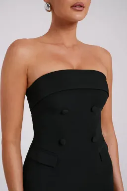 Meshki Abbie Strapless Suiting Maxi Dress Black Size 8 for rent on The Volte - image 5