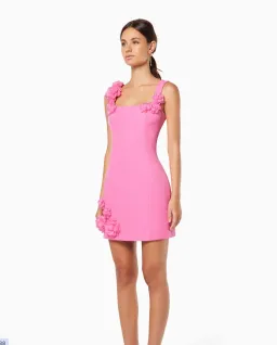 Elliatt Trompe 3D Floral Mini Dress Pink Size S / AU 8 for rent on The Volte - image 2