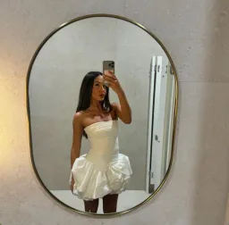 Aje Violette Bubble Hem Mini Dress Ivory Size 8 for rent on The Volte - image 5