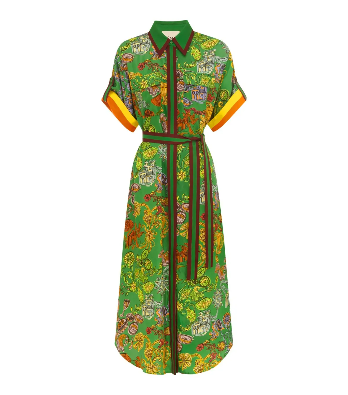 Alemias Fiesta Shirt Dress Green Size AU 10 - Image 5