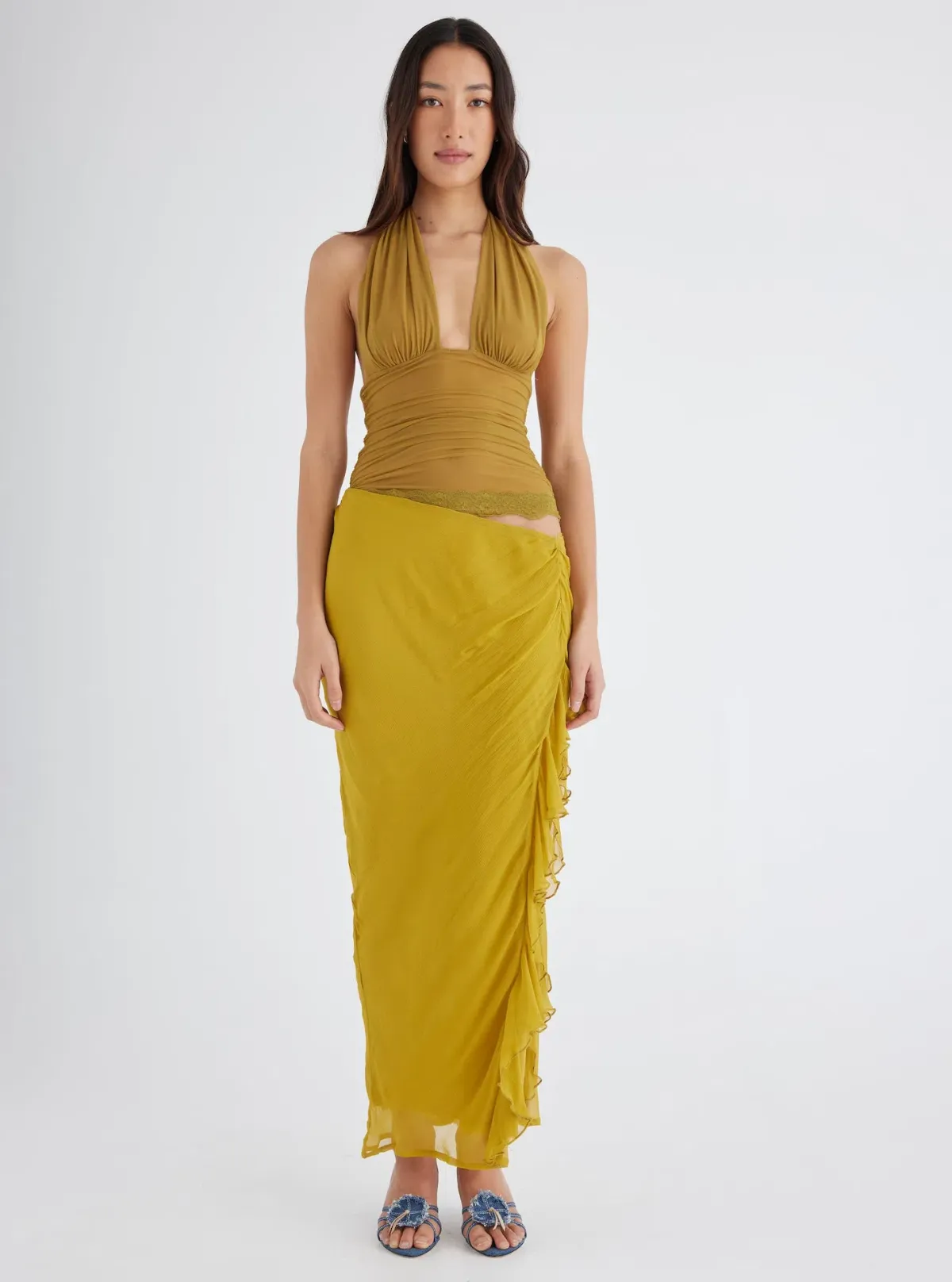Benni Penelope Maxi Dress in Wasabi Size AU 10 for rent on The Volte - main image