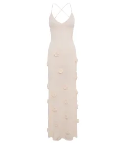 Meshki Suki Knit Maxi Dress With Flowers Nude Size M / AU 10 for rent on The Volte - image 4