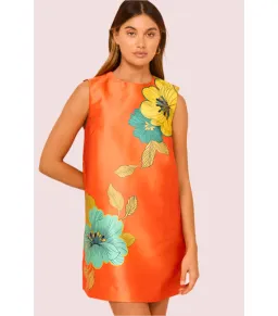 Alemais Piato Mini Dress Orange/Floral Size AU 8 for rent on The Volte - image 3