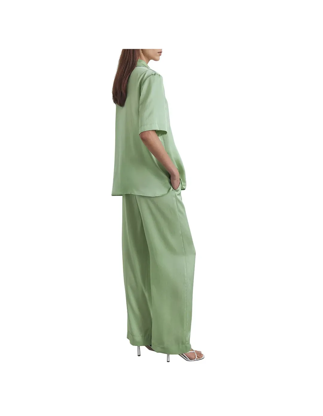 Viktoria & Woods Chorus Shirt Size 0 / AU 6 and Pilot Pants Size 1 / AU 8 Set in Tarragon Green for rent on The Volte - main image