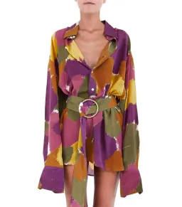 Bamba Swim Titan Shirt Dress In Dry Brush Print Size S / AU 8 for rent on The Volte - image 2