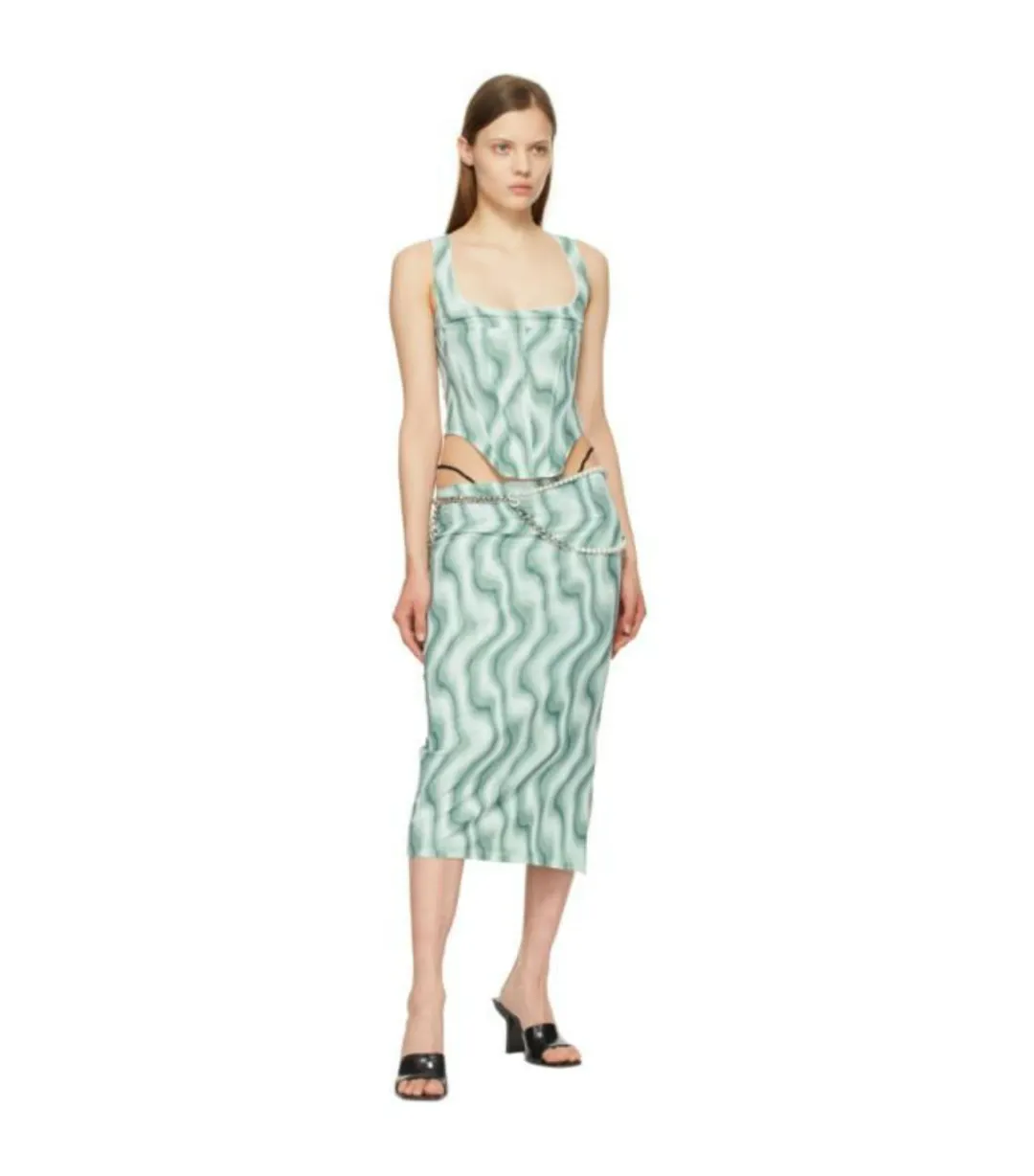 Miaou Swerve Corset and Midi Skirt Print Size S / AU 8 for rent on The Volte - main image