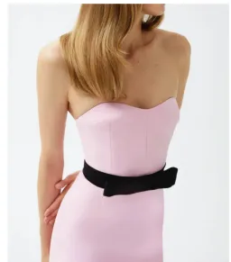 THE NEW ARRIVALS by İlkyaz Özel Noele Column Dress Baby Pink Size 10/M for rent on The Volte - image 5