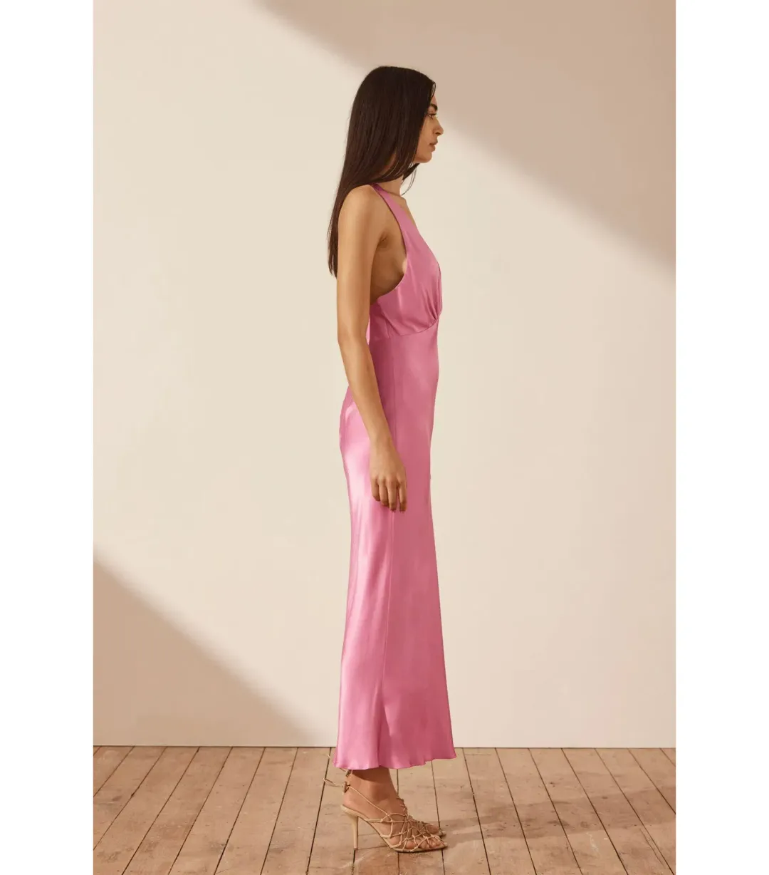 Shona Joy Arienzo Plunged Cross Back Midi Dress Pink Size AU 10 for rent on The Volte - main image
