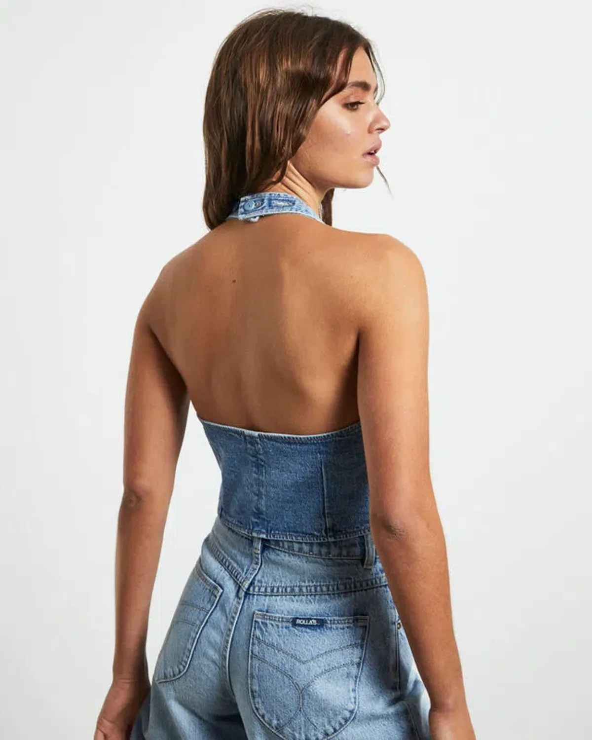 Rollas Halter Denim Vest Basette Blue Size M / AU 10 - Image 3