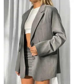Motel Rocks Maiwa Blazer Size XS / AU 8 and Ima Mini Skirt Size M / AU 12 Set in Charcoal for rent on The Volte - image 2