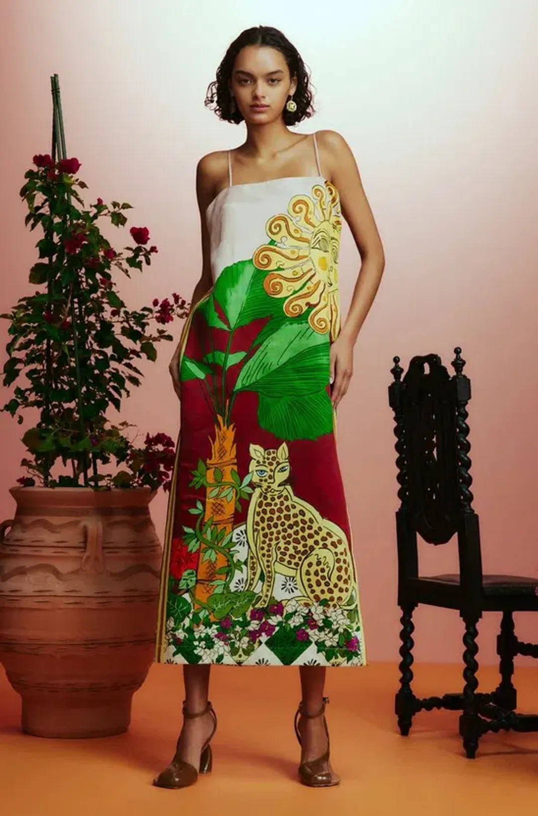Alémais Tiger Slip Dress Multi Size 16 for rent on The Volte - main image