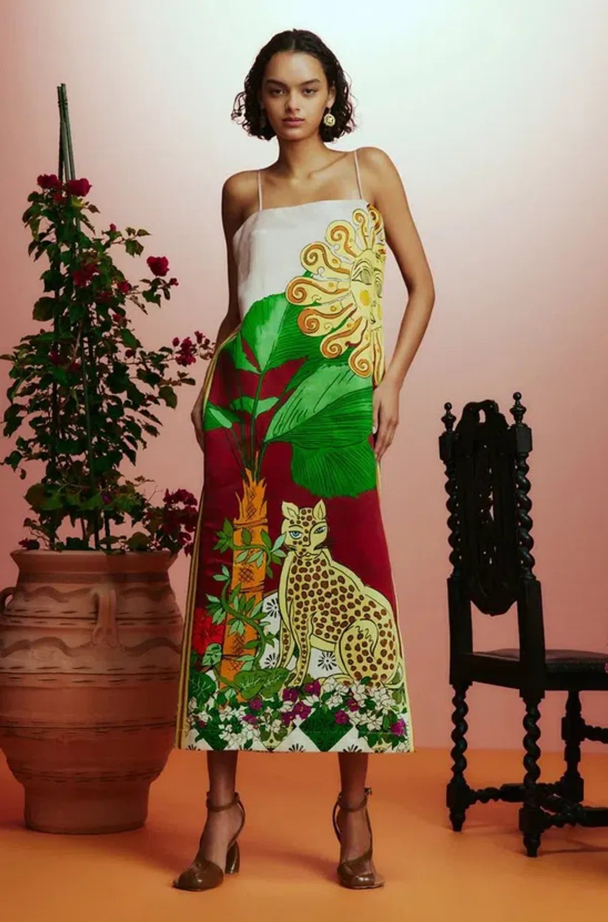 Alémais Tiger Slip Dress Multi Size 16 for rent on The Volte - main image