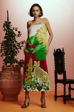 Alémais Tiger Slip Dress Multi Size 16 for rent on The Volte - image 1