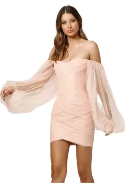 Lexi Sydney Puff Sleeve Dress Blush Size 6 for rent on The Volte - image 2