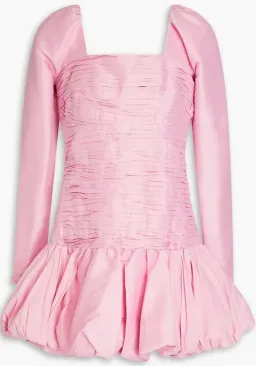 Aje Pink Bijou Ruffled Pleated Taffeta Mini Dress Pink Size 8 for rent on The Volte - image 3