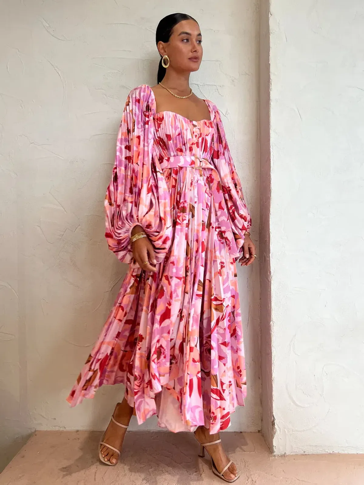 Acler Lothair Midi Dress In Peony Harvest Size 6 - Image 2