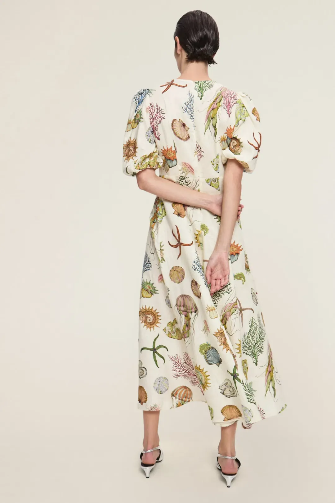 Alemais Sea Midi Dress Cream Size 16 for rent on The Volte - main image