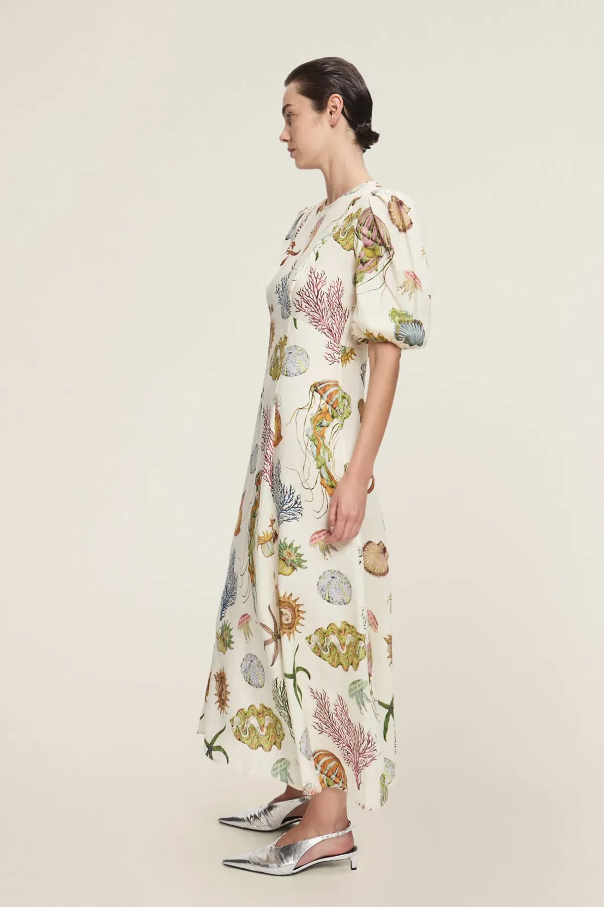 Alemais Sea Midi Dress Cream Size 16 - Image 2