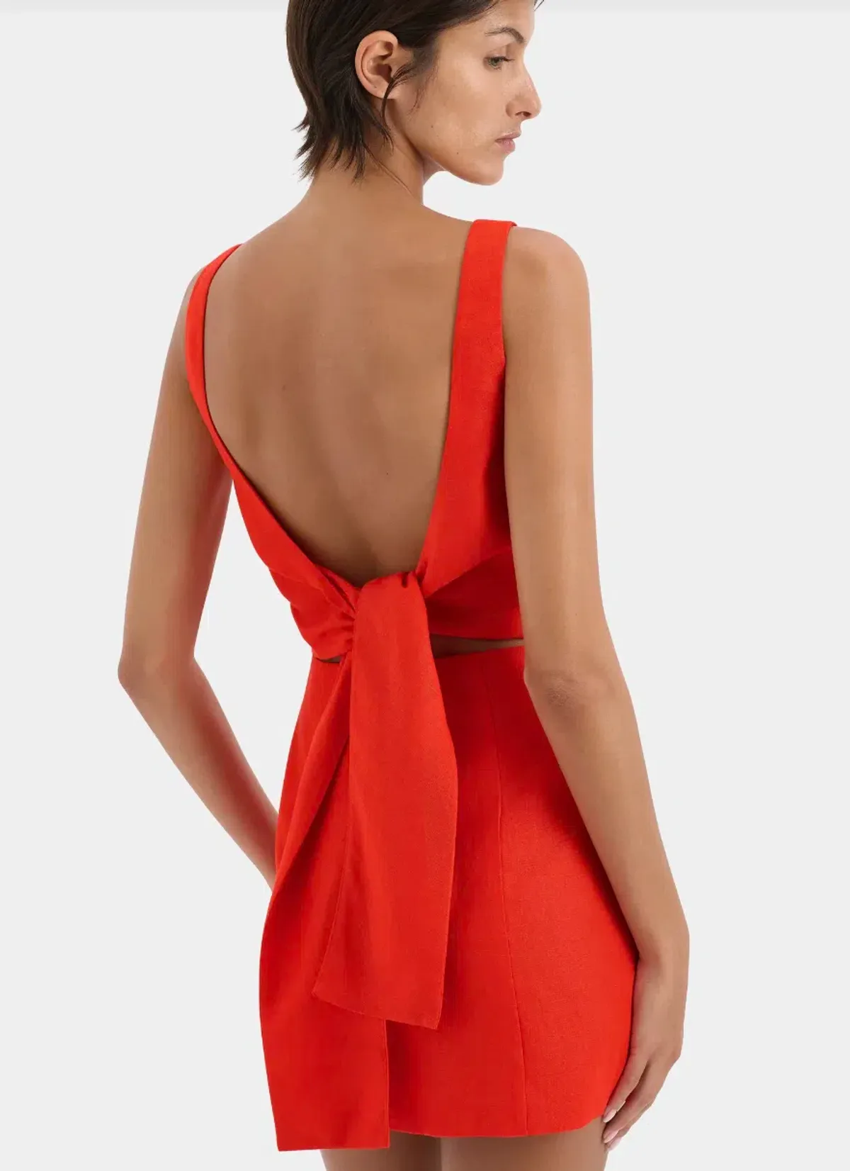 Sir the Label Iris Tie Mini Dress Red Size 6 - Image 5