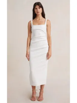 Bec & Bridge Be Mine Square Neck Midi Dress Ivory Size 10 for rent on The Volte - image 1