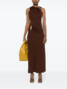 Christopher Esber Callisto Duality Cut Out Gathered Dress Brown Size 8 for rent on The Volte - image 1