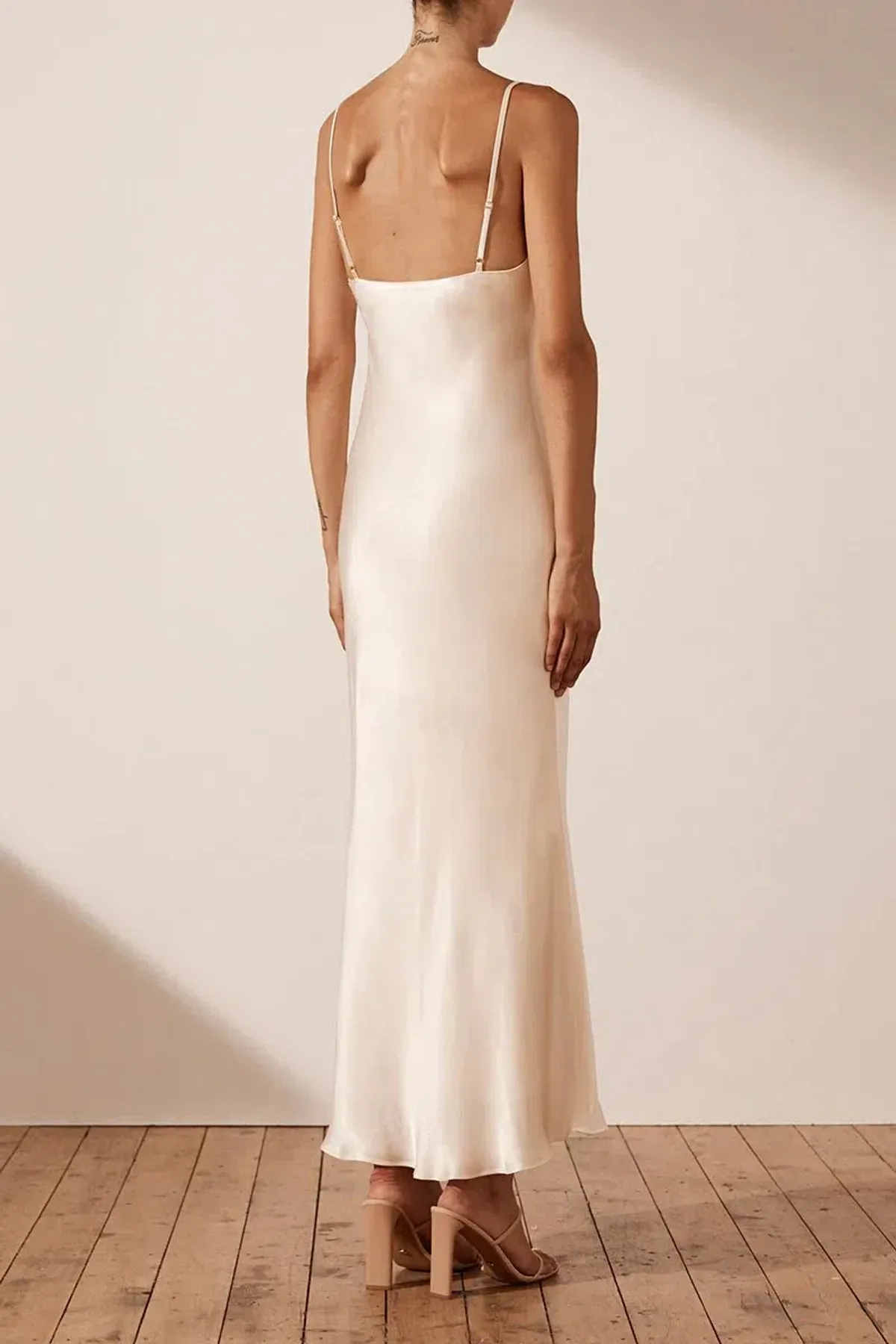 Shona Joy La Lune Bias Slip Dress Cream Size 6 - Image 3