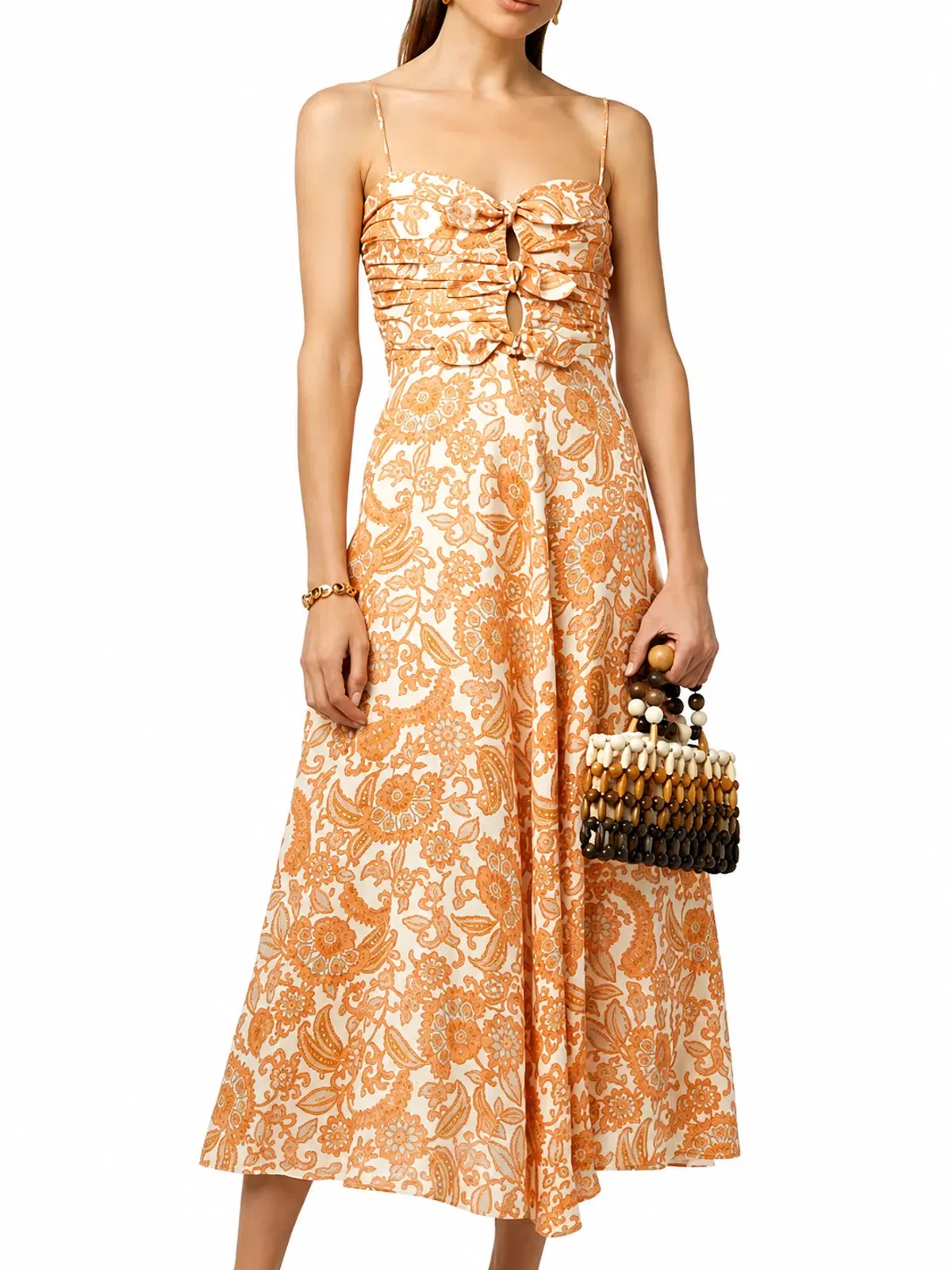 Zimmermann Peggy Tie Front Midi Dress Paisley Print Size 2 / AU 12 - Image 2