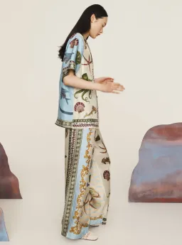 Alemais Bath House Silk Shirt and Pants Set Multi Size 14 for rent on The Volte - image 2