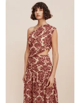 Posse The Label Joslin One Shoulder Dress Crimson Multi Size XS / AU 6 for rent on The Volte - image 2