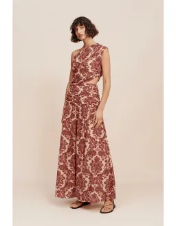 Posse The Label Joslin One Shoulder Dress Crimson Multi Size XS / AU 6 for rent on The Volte - image 1